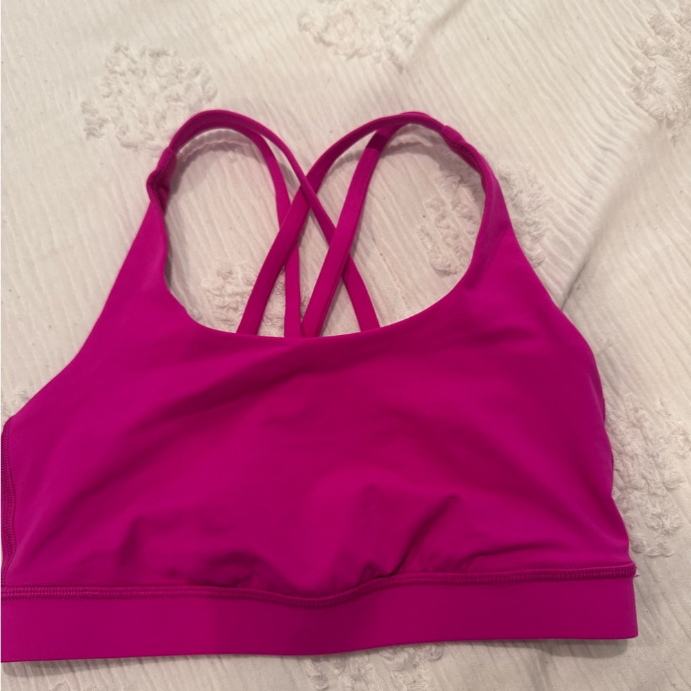 Lululemon Pink Sports Bra with Crisscross Straps
